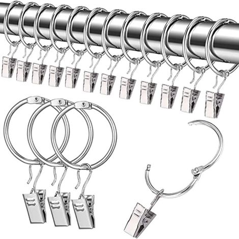 Ensemble de 40 crochets pour poulies de rideaux, accessoires de crochets métalliques pour tringle à rideaux, poulies silencieuses