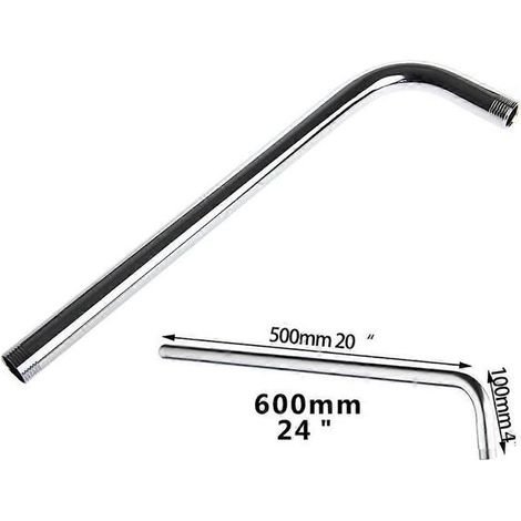 Douche murale de 60 cm avec rallonge pour pommeau de douche, en acier inoxydable chromé, pour salle de bain ou maison.