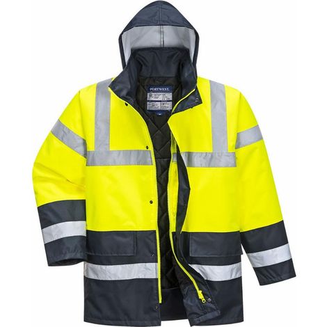 Giaccone Ad Alta Visibilità Imbottito Giallo/Navy Giallo-Navy 3XL