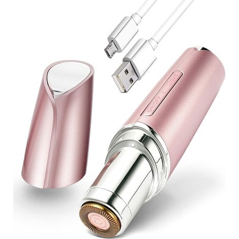 Appareil d'épilation précise pour le visage Épilation indolore du visage Rasoir électrique rechargeable USB et tondeuse bikini pour femmes, or rose (1/3)