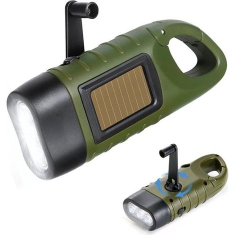 Lampe torche à dynamo - Pince LED avec dynamo - Manuelle sans pile rechargeable - Kit d'urgence (1/5)