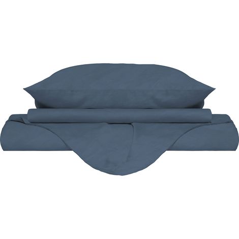 Copripiumino Matrimoniale con Sacco e Federe Linea Water Washed Blu