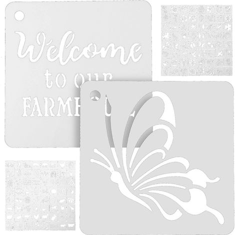 128 pochoirs de peinture, pochoirs de dessin de fleurs, pochoirs de loisirs créatifs sur le thème de la ferme, modèles de dessin pour scrapbooking (1/3)