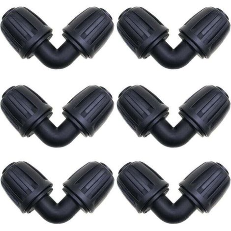 Accessoires d'irrigation,6 Pcs Connecteurs Coudés, Raccord Arrosage 16 mm, Connecteur de Tuyau D'irrigation de Jardin, pour connecteurs d'irrigation de Jardin Tuyau PE (1/4)