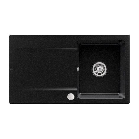Evier 1 bac VILLEROY ET BOCH Siluet 50 Chromite CeramicPlus - Avec vidage automatique