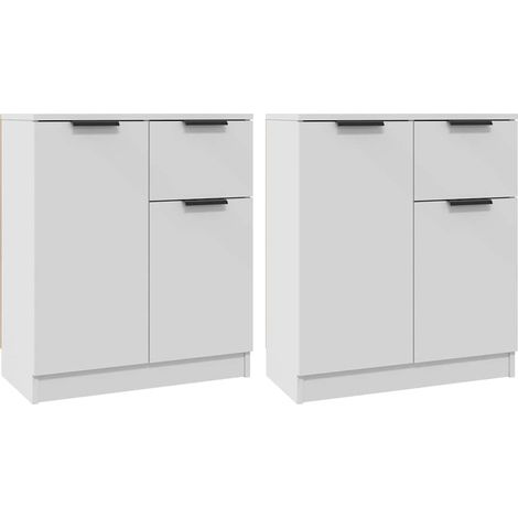 2 Stk. Sideboard/Anrichte/Buffet Weiß 60x30x70 cm Holzwerkstoff LXWW770535 (1/5)