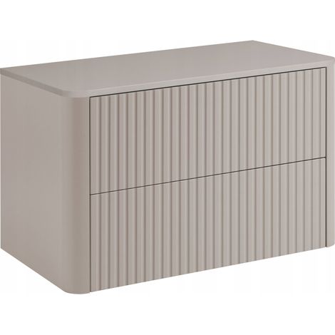 Meuble sous-vasque suspendu LINEA cachemire 80 cm avec plan de travail (1/5)