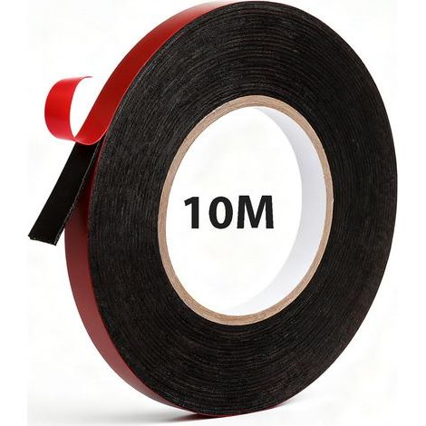 Double-sided adhesive tape, 10 m x 10 mm x 1 mm, extra strong, waterproof, multifunctional, mounting tape for walls and scratches, office decoration (1/5)