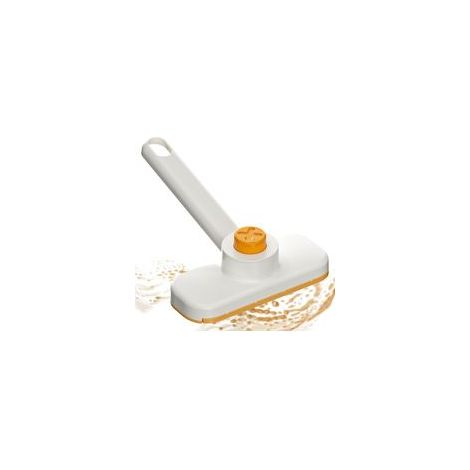 15 x 5,5 x 20 cm Petit balai à langer portable, balai de nettoyage rotatif portable, balayage de la poussière plat avec tête remplaçable, design léger et compact pour cuisine, salle de bain, maison