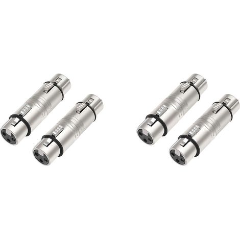 Quatre adaptateurs XLR femelle vers femelle, trois adaptateurs XLR femelle vers trois adaptateurs XLR femelle, adaptés aux microphones, chaînes stéréo, consoles de mixage, etc. (1/5)
