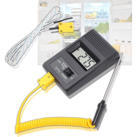 Thermomètre numérique, capteur de thermomètre LCD sonde de température industrielle prise standard de type K Portable (1/5)