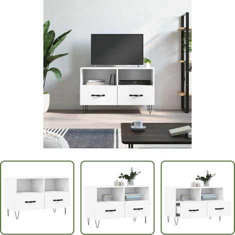 vidaXL Stauraum - TV-Schrank Weiß 80x36x50 cm Holzwerkstoff (1/5)