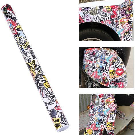 Rouleau de film autocollant 5075cm pour voiture, motif panda rock graffiti bombe (1/5)