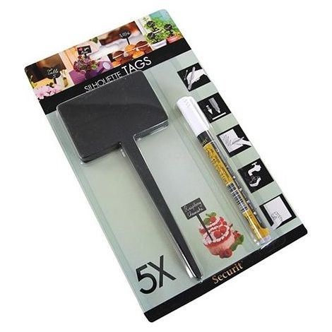 Set 5 Etichette Rettangolari Con Pennarello A Gesso