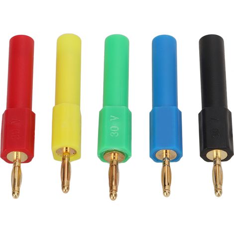 Lot de 5 adaptateurs prise banane mâle femelle 2mm vers 4mm en PA laiton pour voiture camion bateau RV (1/5)