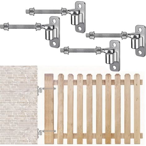 Lot de 4 Charnières de Portes, Charnière de Portail de Jardin Robuste M12, Charnières de Portail avec Boulon en J, Crochet en Métal en Acier Inoxydable, pour Portail de Ferme/Clôture en Bois/Allée (1/5)