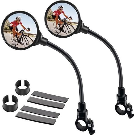 Lot de 2 Retroviseur Velo, Rétroviseurs de Vélo Grand Angle Rotatifs à 360° pour Vélo de Montagne, Vélo électrique (1/4)