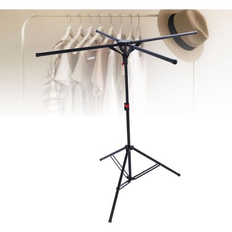 Portable Séchoir à Vêtements - Séchoir Tripode Carbon Steel Foldable Windproof avec ABS pour Balcon/Indoor (1 Set de 2 Pièces, 130-180cm) (1/5)