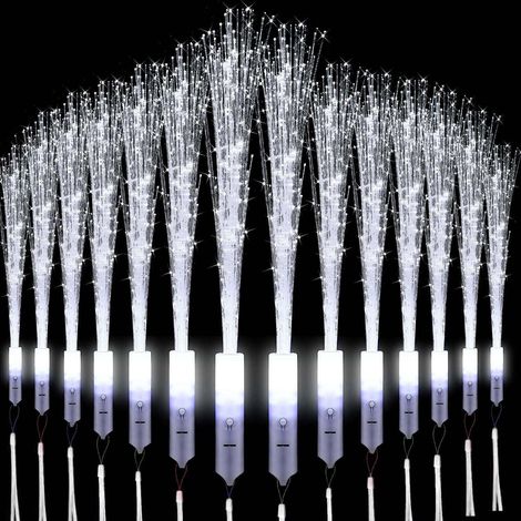 Lot de 72 bâtons lumineux en fibre de verre blanc pour mariage, guirlande lumineuse en fibre de verre, lumières dans l'obscurité, fête, cadeau d'anniversaire d'enfant, concert (1/5)