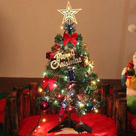 20"/50 cm Tisch-Weihnachtsbaum, künstlicher Mini-Weihnachtsbaum mit LED-Lichterkette und Ornamenten (Weihnachtsbaum) (1/5)