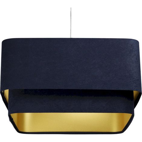 Suspension élégante en velours et PVC doré - Velours sombre avec intérieur doré lumineux (1/5)