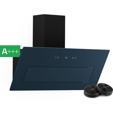 Klarstein SleekAir Hotte Aspirante - 90cm Hotte Décorative, Débit 718 m³/h, A++ Énergie, Éclairage LED 5W, Commande Tactile, Double Ventilation, Anthracite