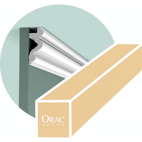 Cornisa para iluminación indirecta - Orac Decor - L200xP3,4xH8,3 cm - Caja de 16 metros - C324