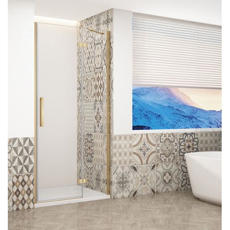 Porte de douche TRINITY GOLD MATT 900 mm, verre clair, droite (1/4)