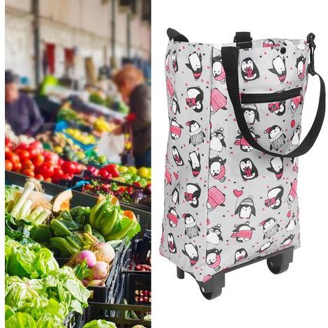 Folding Shopping Trolley for Seniors - Outdoor Supermarket Shopping Cart with Bag (1/5)
