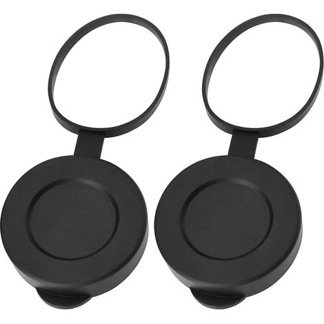 2 Pièces Capuchons d'objectif en Caoutchouc Couvercle de Protection d'objectif Compatible avec 8x42 10x42 12x42 Jumelles Monoculaires, Noir