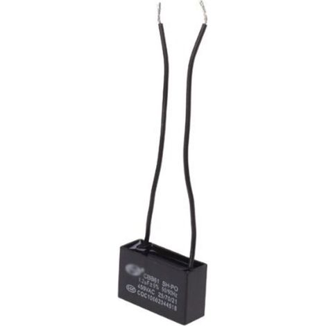 Anlaufkondensator CBB61 mit Polypropylenfolie, 450 V AC, 1,2 µF, 50/60 Hz (1/5)