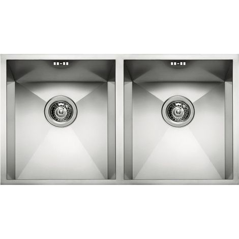 Lavello Elleci Incasso 2 vasche 74,5x44 Square 720 2V Satinata Inox LIQ720SAC2V (1/2)