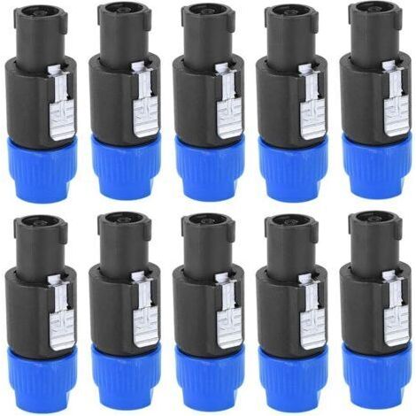 10 Pièces Speakon Connecteur d'Amplificateur de Câble4 Broches Prise de Haut-Parleur Audio Étanche C-NL4FC (Bleu) (1/5)