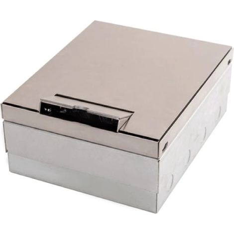 Bodenbox aus gebürstetem Edelstahl, max. 2x4, Mod. 95x244x198mm, PP8M-B
