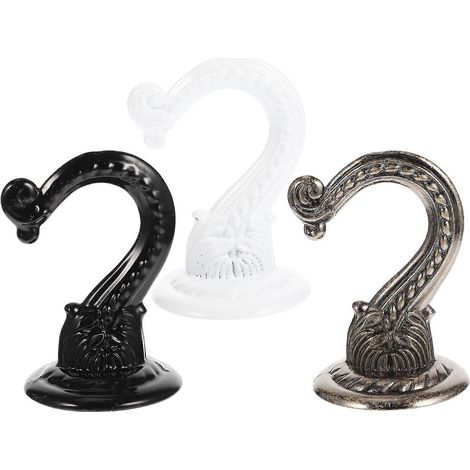 Lot de 3 crochets pliables pour vêtements, à visser au mur ou au plafond. Crochets muraux pour manteaux, plantes, lustres et serviettes. (1/5)