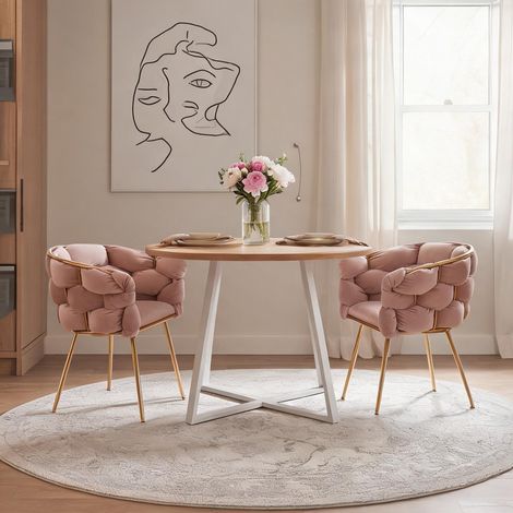 Fauteuil coloris rose en métal 73 x 56 x 75 cm (1/5)