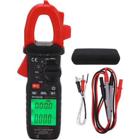 Digital Clamp Meter Smart High Accuracy Multimeter AC DC Current Tester with LCD Backlit Display for Resistance Measurement