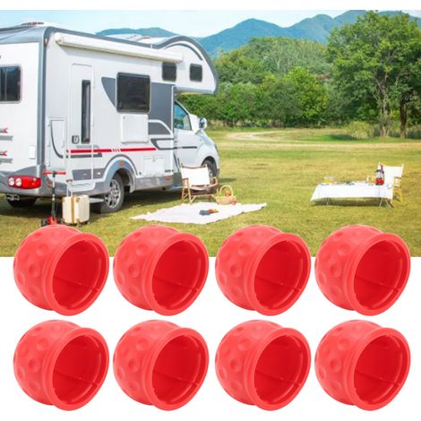 Set mit 8 50-mm-Kugelkopfabdeckungen für Wohnmobile, Wohnwagen, LKWs und Boote - PVC-Kugelkopfabdeckung, rot (A8515-01) (1/5)