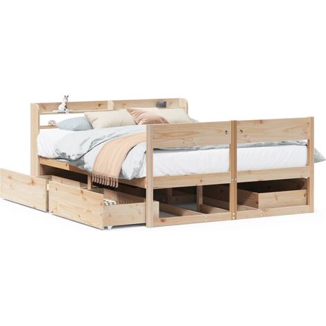Maison Exclusive - Letto senza Materasso 150x200 cm in Legno Massello di Pino