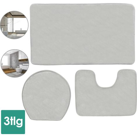 SWANEW Set da bagno in 3 parti set in microfibra slip a prova di lavaggio per lavaggio resistente al bagno resistente al bagno Matro per bagno Mappe del gabinetto 50 x 80 cm (1/5)