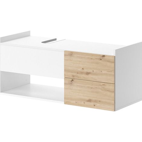 Waschbeckenunterschrank Alf, Weiß, 105 x 45 cm mit 2 Schubladen, Vicco (1/5)