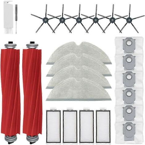 Pour aspirateur robot Roborock Q7 / Q7+ / Q7 Max / Q7 Max+ : brosse principale latérale, lingettes de nettoyage, filtres HEPA, sac à poussière