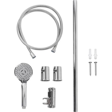 Pommeau de Douche en Acier Inoxydable Robuste avec Tuyau à Tige coulissante réglable 150 cm/59.06 Pouces G1/2 pour Salle de Bain (1/5)