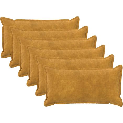 vidaXL Cushion Cover 6 pcs HOUTEN Yellow 40 x 70 cm Microfiber Fleece (1/5)