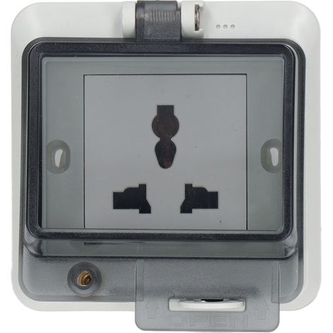 Prise encastrée multifonctionnelle étanche à trois broches IP66 250 V 13 A (1/5)