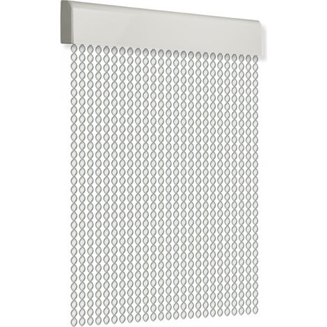 Cortina para puerta 90x210cm cordon espiral "Nº3" color gris-blanco (1/3)
