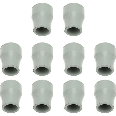 Lot de 10 embouts de rechange antidérapants en caoutchouc pour béquilles, diamètre intérieur 22 mm (1/5)