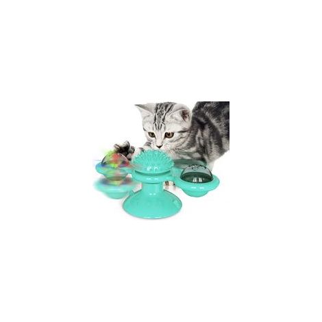 Jouets pour Chats,Jouet Interactif pour Chat,Jouet Tourbillonnant,Chat Moulin à Vent Tourne-Disque Jouet pour Chat Jouet pour Chat Scratching Tickle Crazy Game Jeu Chat Fournitures(Bleu) (1/5)