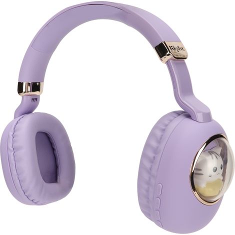 Casque de jeu Bluetooth avec fil et sans fil, stéréo, avec lumière LED violette, idéal pour les jeux, les films et la musique. (1/5)