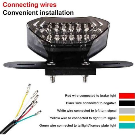 Feu arrière modifié pour moto intégré Feu stop LED&Clignotant Voyant 16 LED 12V Moto feux de freinage clignotants (1/3)